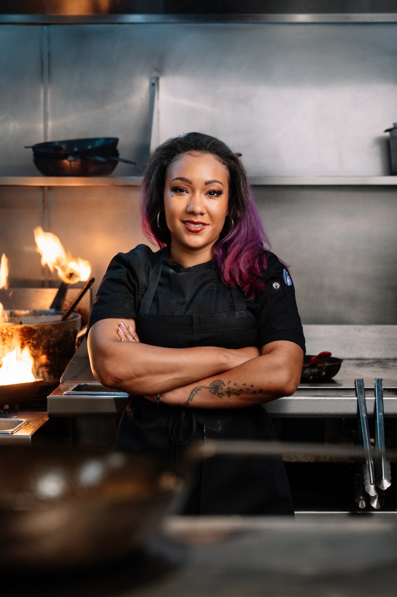 Chef Mary Lou standing in a professional kitchen